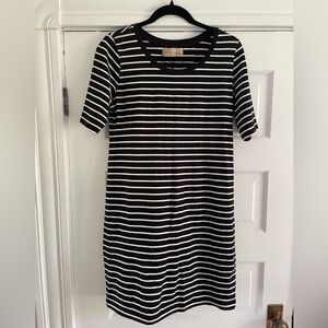Black and White Striped Shirt Dress